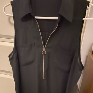 Black 1/2 zipper tank